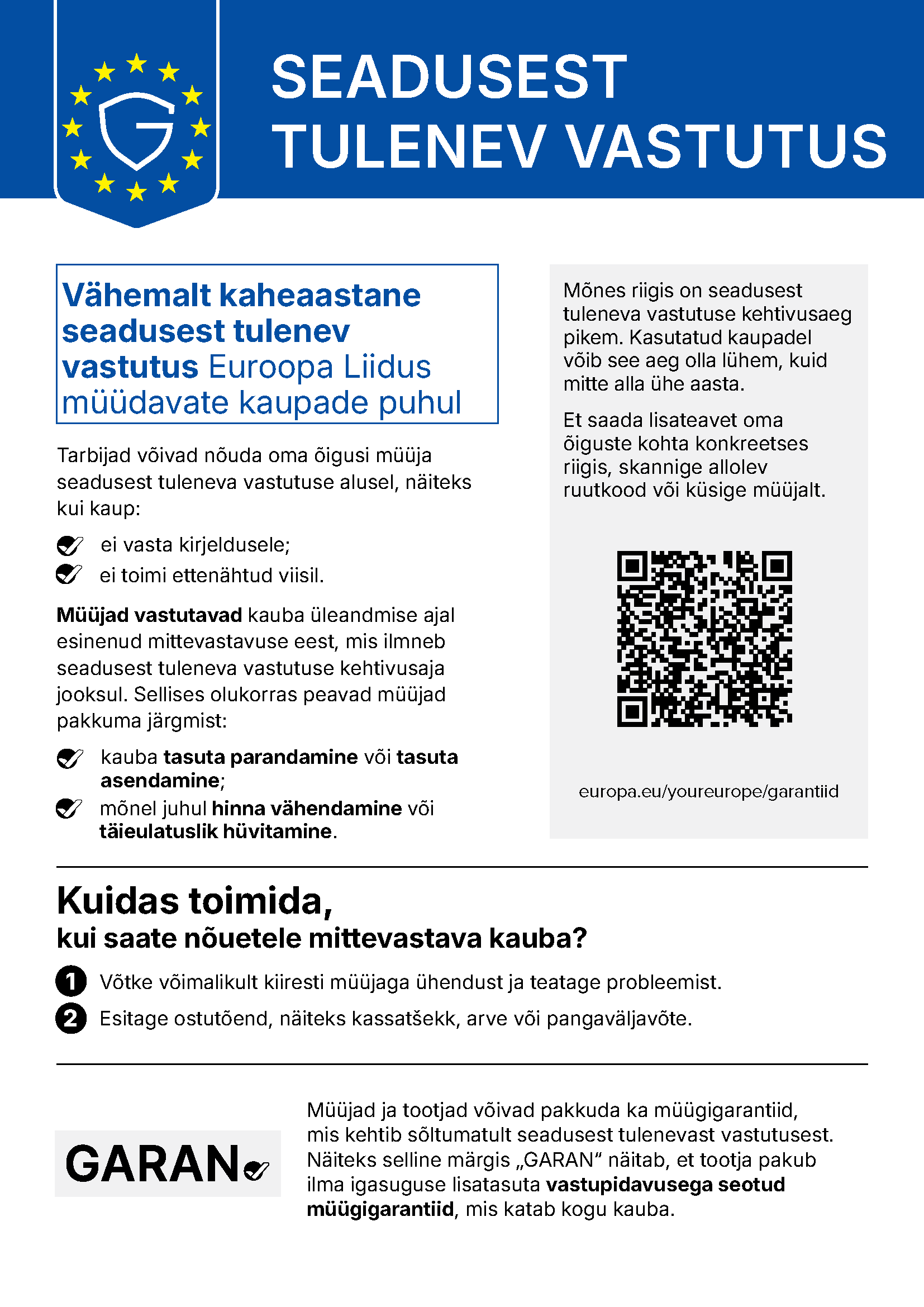 Legal guarantee